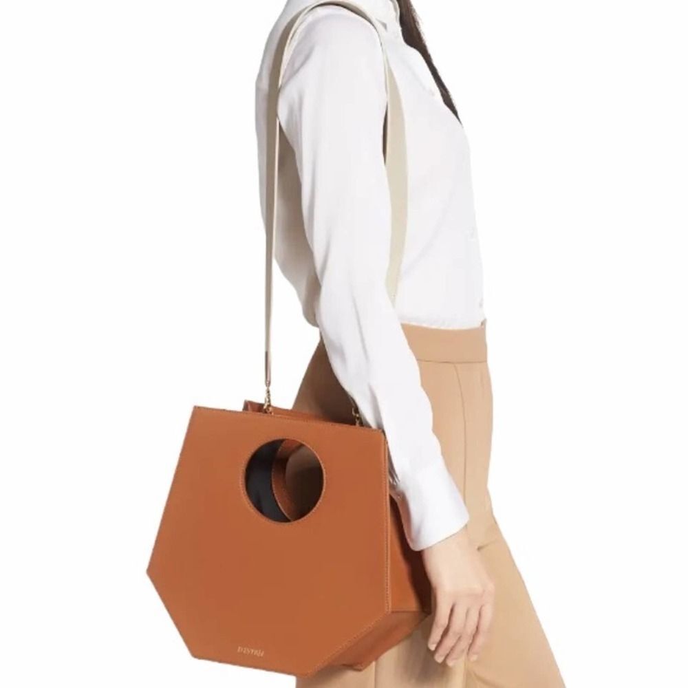 D’estre Blush Pink Leather Prism Bag Made In Italy Nwot Luxurious Statement — image 5 of 8